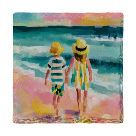 Seaside Siblings | Ceramic Drink Coaster