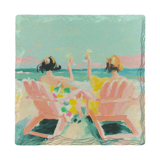 Cheers by the Sea | Ceramic Drink Coaster