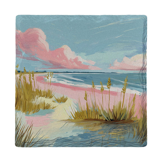Rosy Coastal Evening | Ceramic Drink Coaster