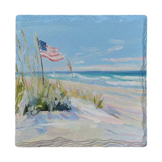 Coastal Stars and Stripes | Ceramic Drink Coaster