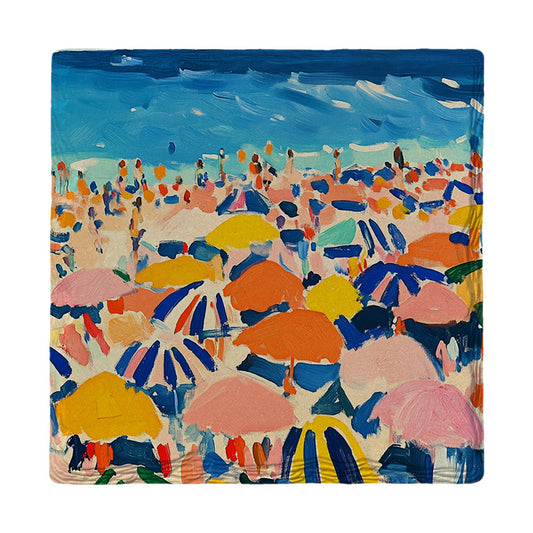 Busy Beach Umbrellas | Ceramic Drink Coaster