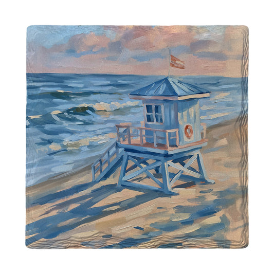 Seaside Lifeguard Tower | Ceramic Drink Coaster