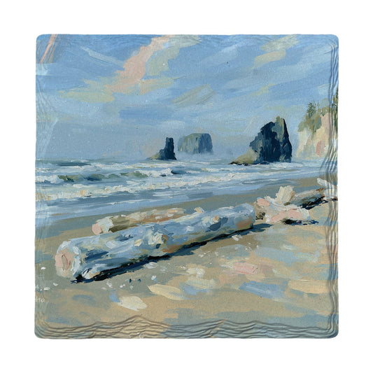 Driftwood Beach Sea Stacks | Ceramic Drink Coaster
