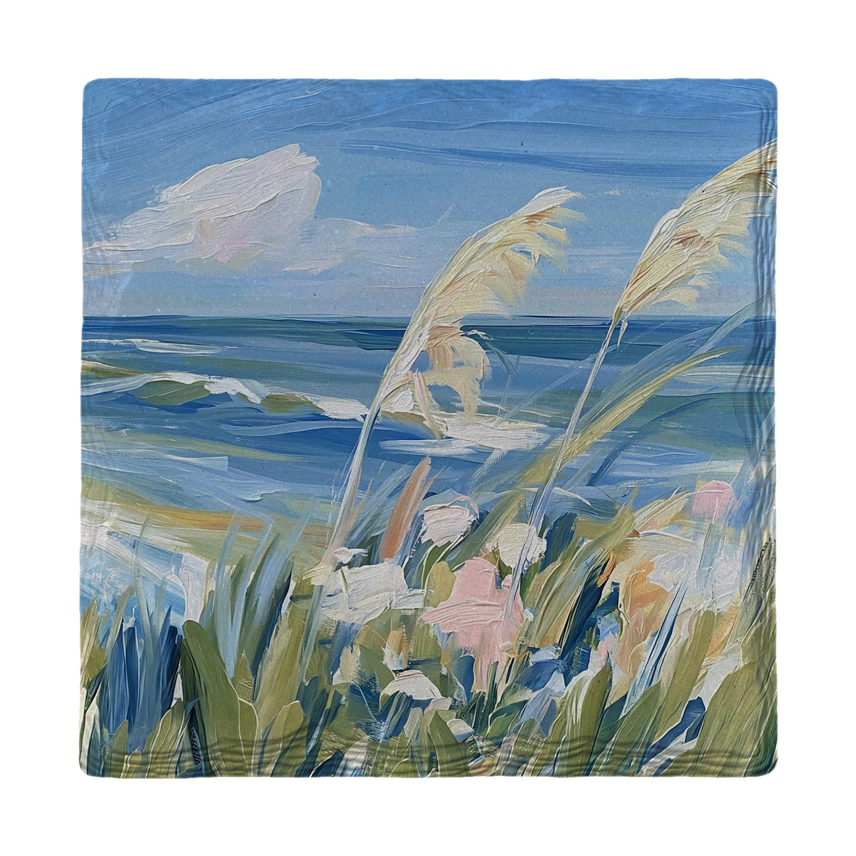 Sea Oats And Surf | Ceramic Drink Coaster