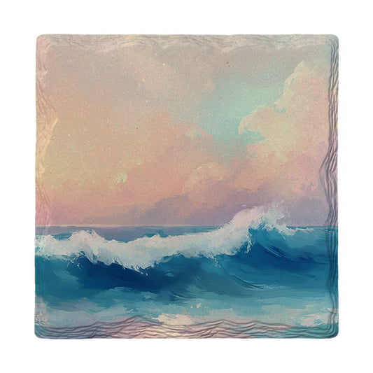 Rolling Wave at Dawn | Ceramic Drink Coaster