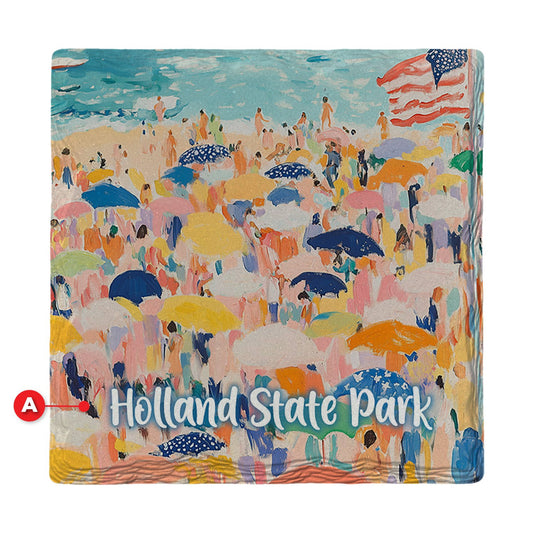 Holland State Park Beach Day | Ceramic Drink Coaster