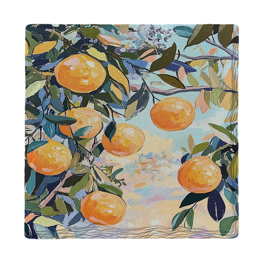 Sun-Kissed Orange Branches | Ceramic Drink Coaster
