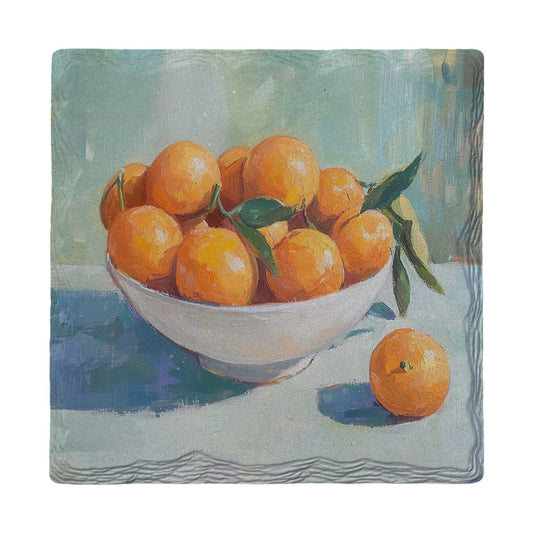 Bowl of Fresh Oranges | Ceramic Drink Coaster