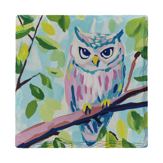 Spring Owl | Ceramic Drink Coaster