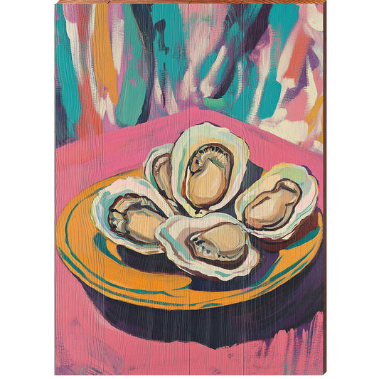 Oyster Snack | Wall Art Print on Real Wood