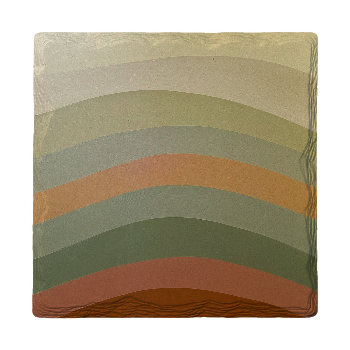 Earth Tone Rainbow Layers | Absorbent Ceramic Drink Coaster