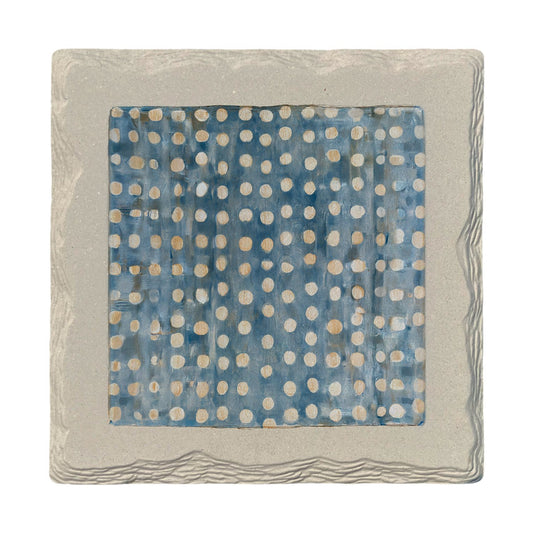 Indigo Dot Stripe | Absorbent Ceramic Drink Coaster