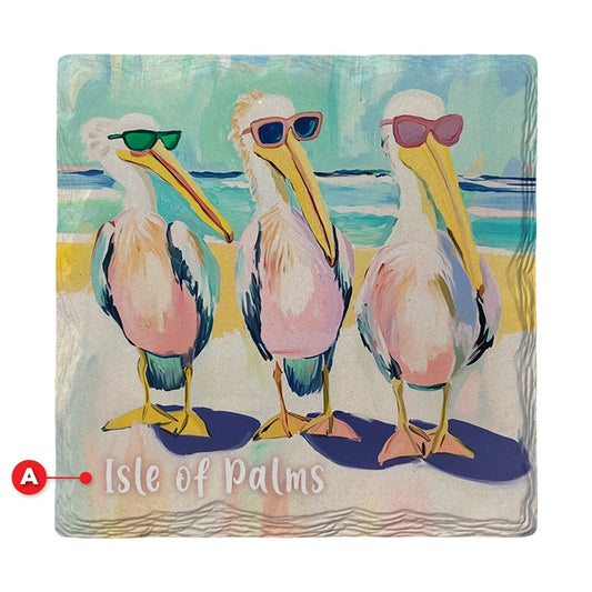 Isle of Palms Pelican Pals | Ceramic Drink Coaster