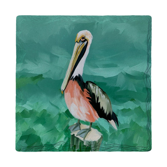 Pelican On A Piling | Ceramic Drink Coaster
