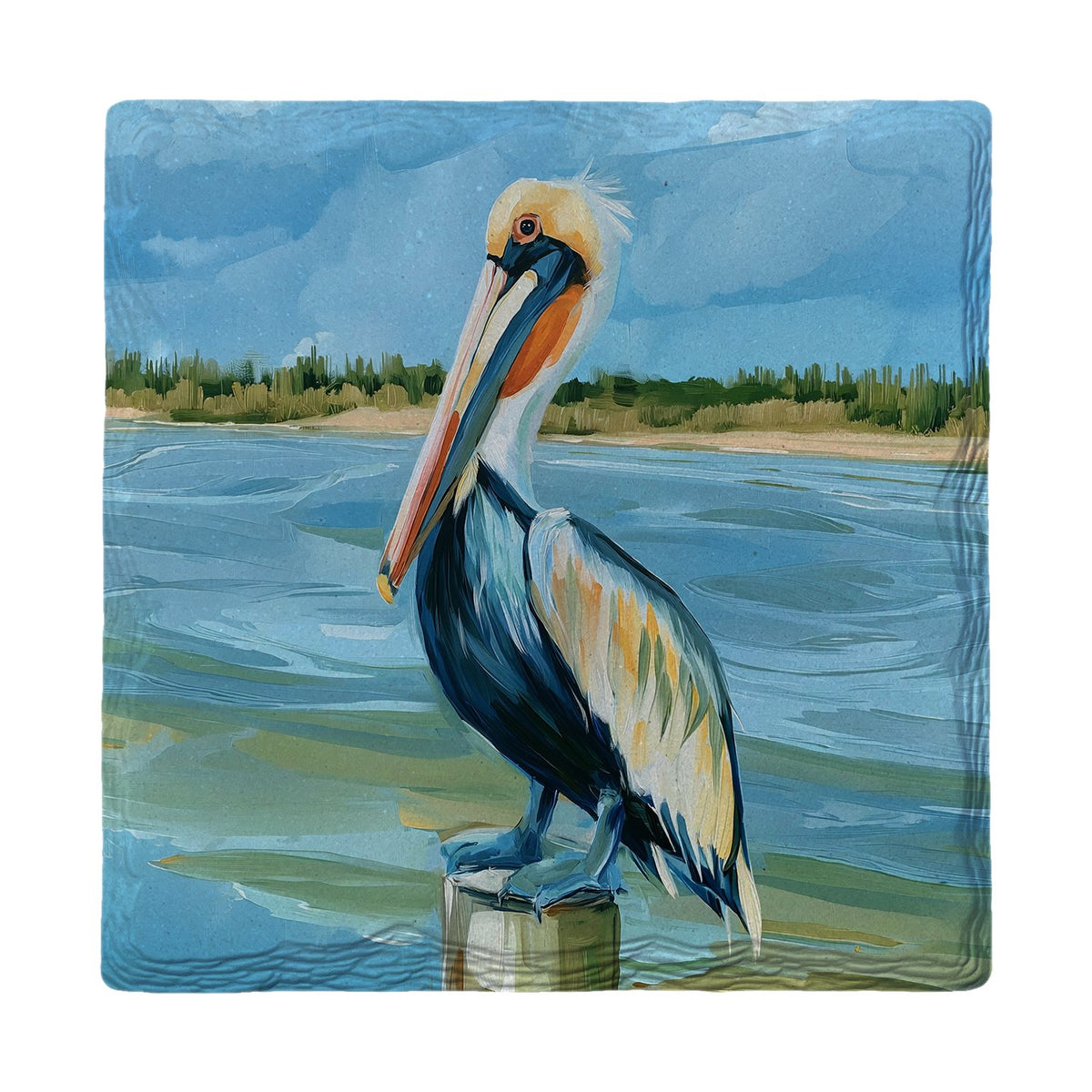 Harbor Pelican Perch | Ceramic Drink Coaster