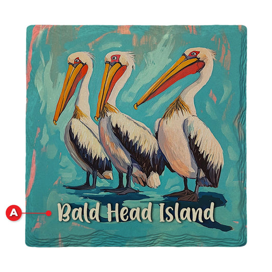 Bald Head Island Pelicans | Ceramic Drink Coaster