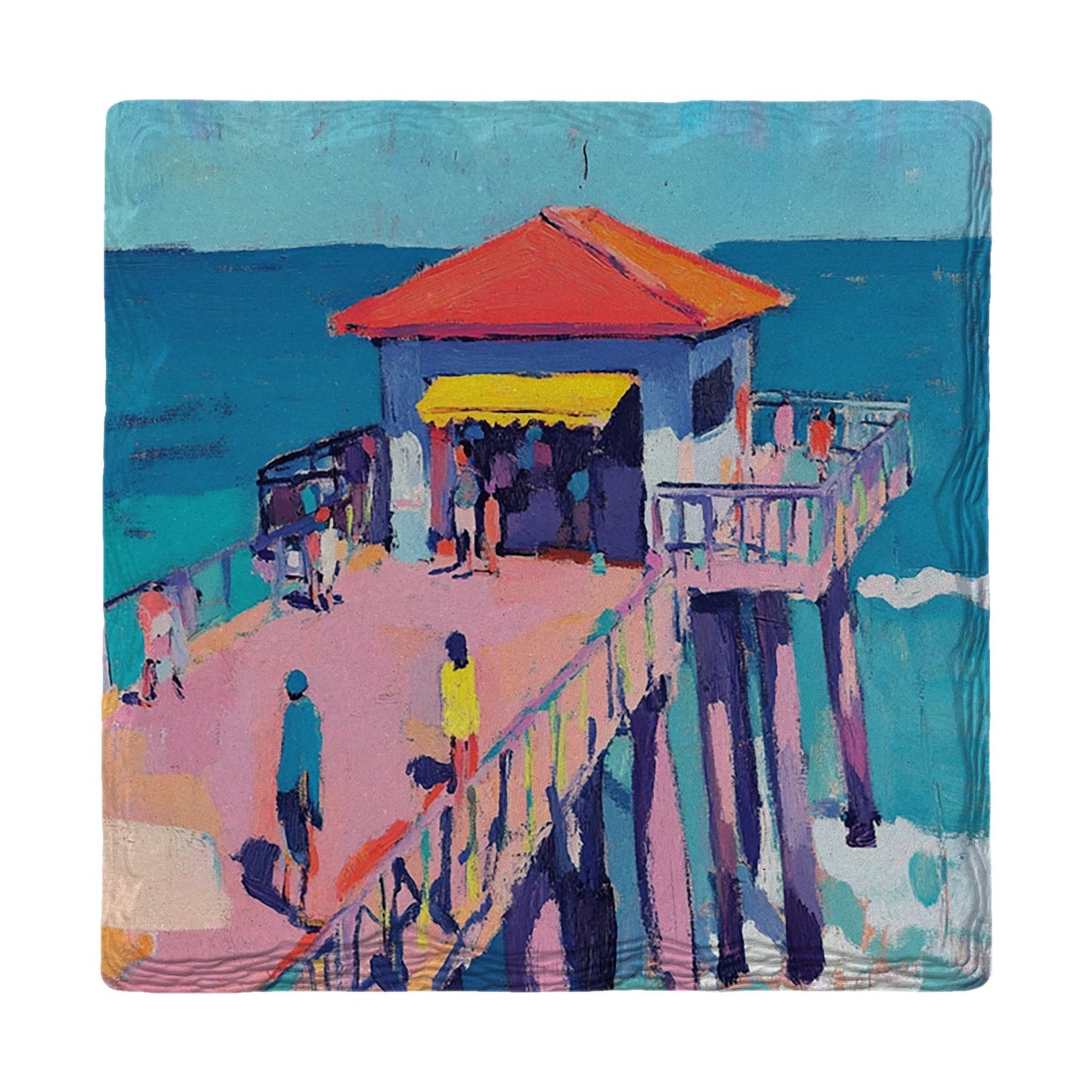 Sunny Day at the Pier | Ceramic Drink Coaster