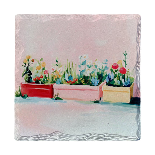 Cheerful Garden Planters | Ceramic Drink Coaster