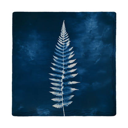 Cyanotype Fern Frond absorbent ceramic drink coaster