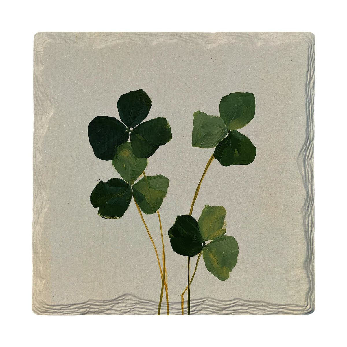 Painted Shamrock Clovers | Absorbent Ceramic Drink Coaster