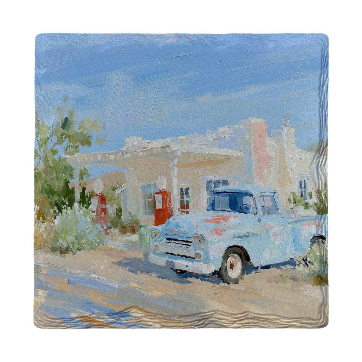 Vintage Truck Filling Station | Ceramic Drink Coaster