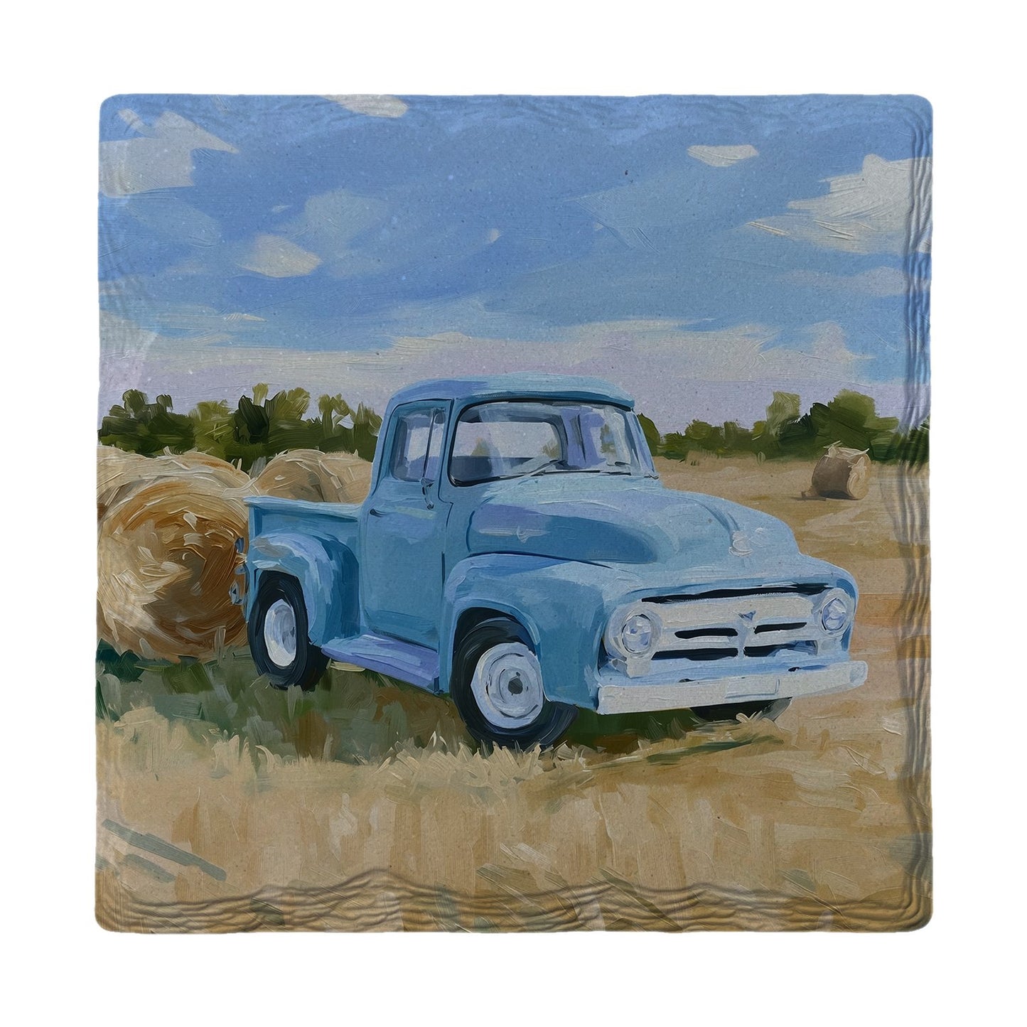 Blue Truck Hayfield | Ceramic Drink Coaster