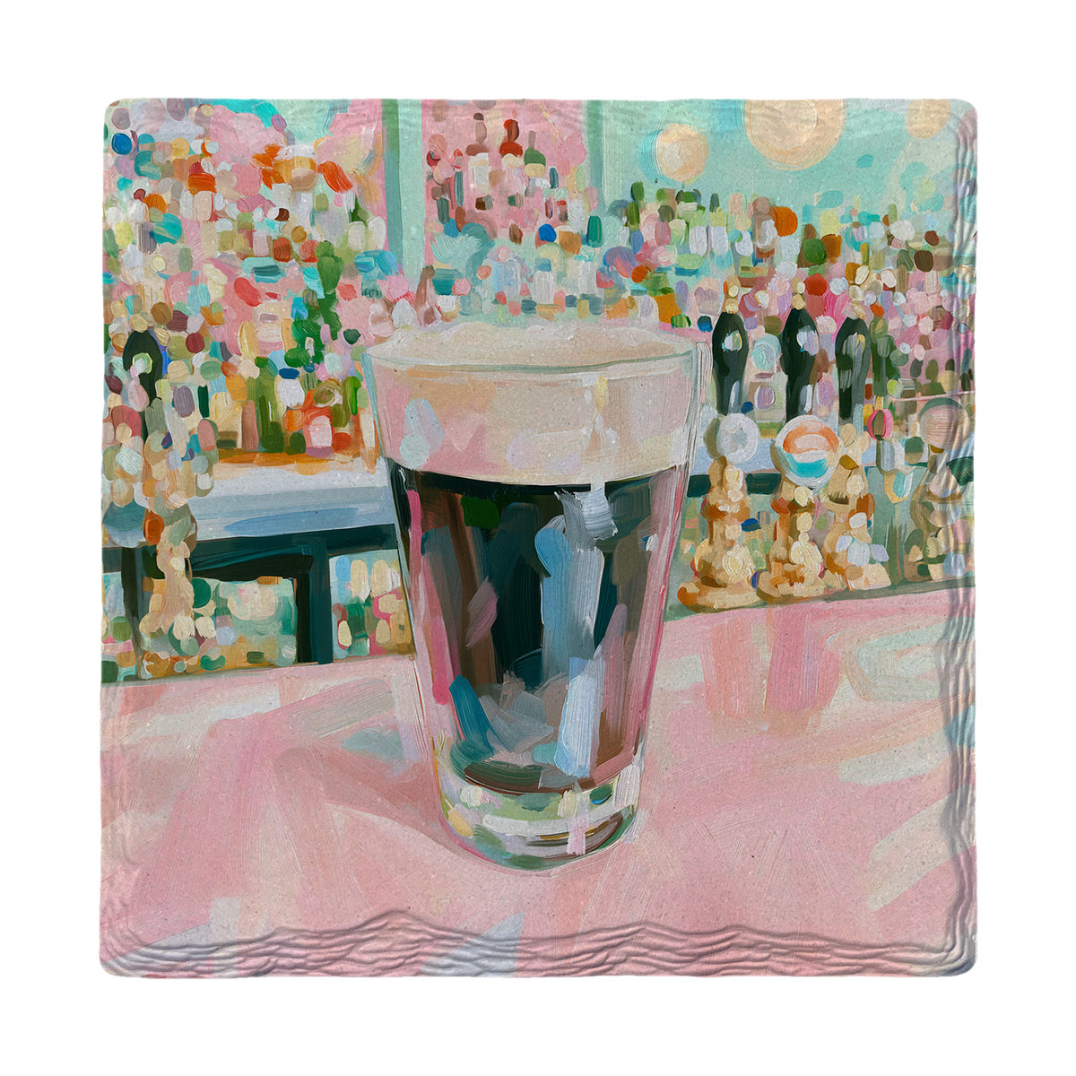 Pint At The Pub absorbent ceramic drink coaster