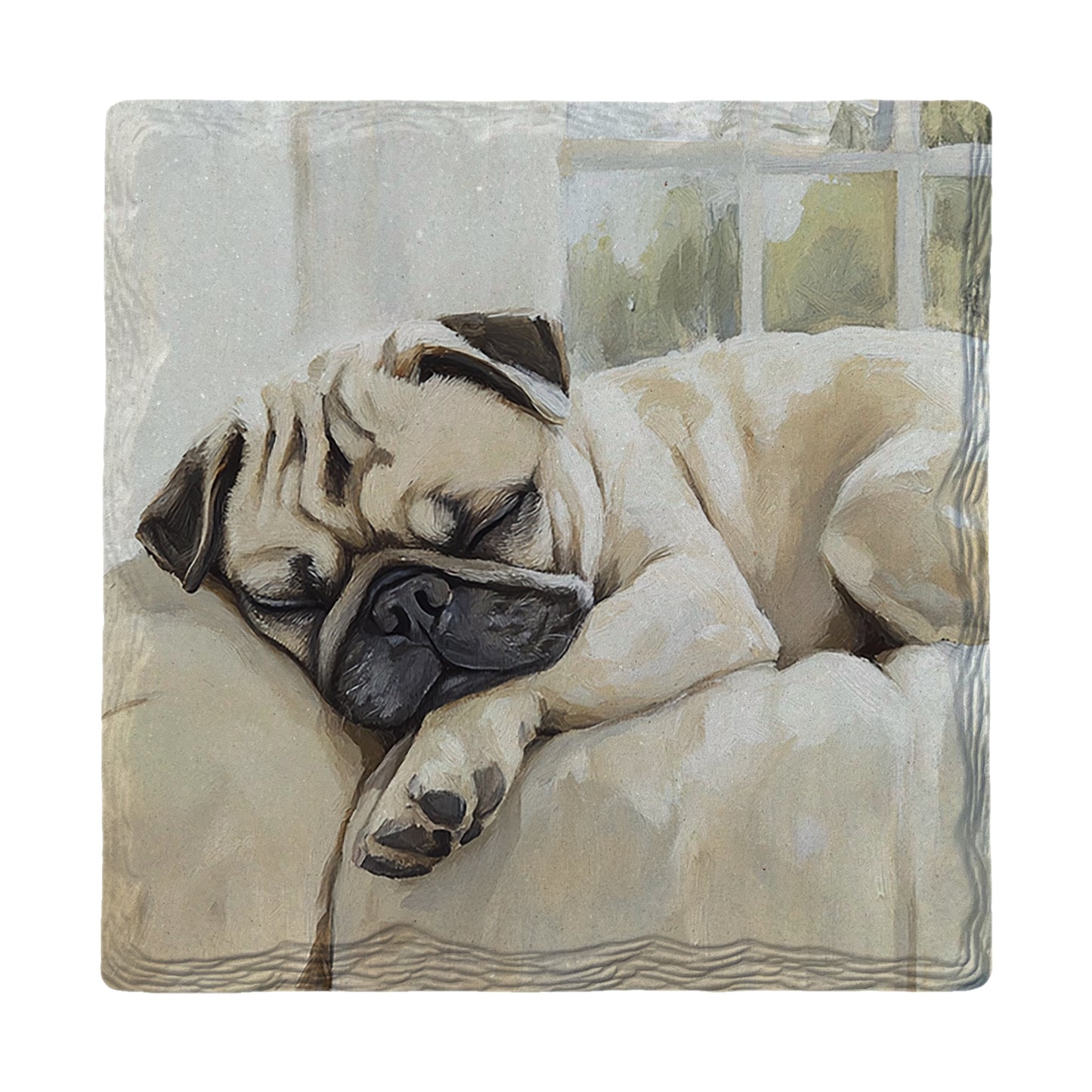 Beautiful Sleepy Angel Pug from Heaven | Drink Coaster