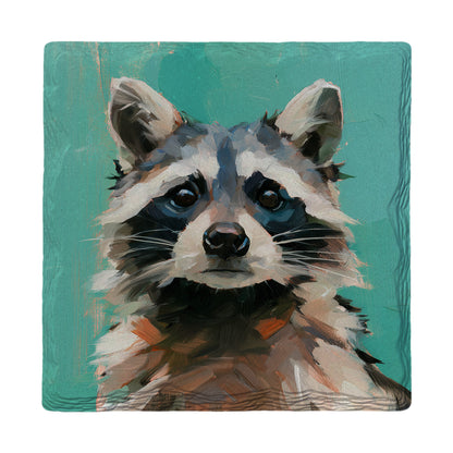 Raccoon Portrait | Absorbent Ceramic Drink Coaster
