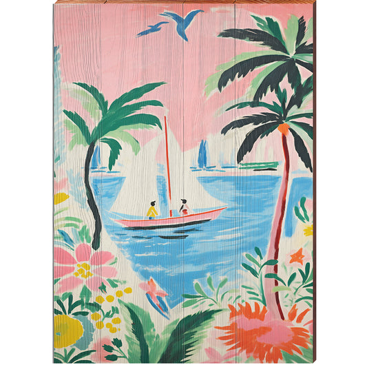 Whimsy Sailing | Wall Art Print on Real Wood