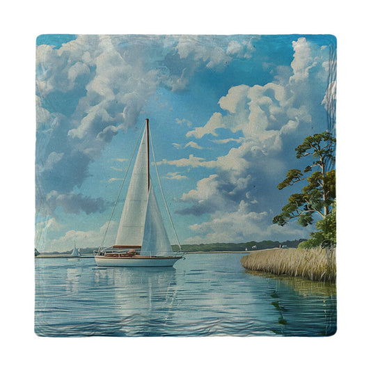 Sailboat on Still Waters | Ceramic Drink Coaster