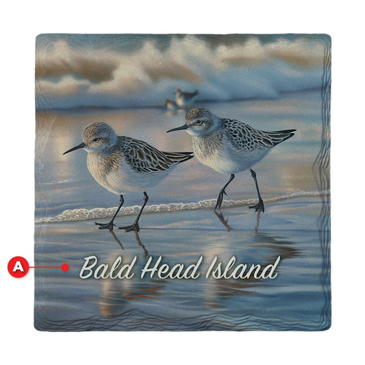 Bald Head Island Sandpipers | Ceramic Drink Coaster