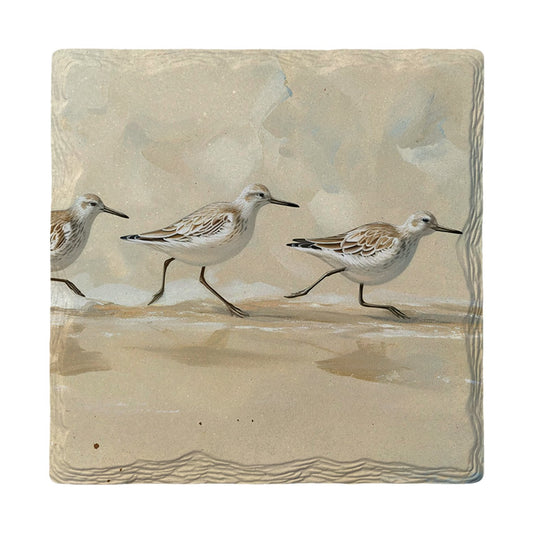 Sandpipers on the Run | Ceramic Drink Coaster