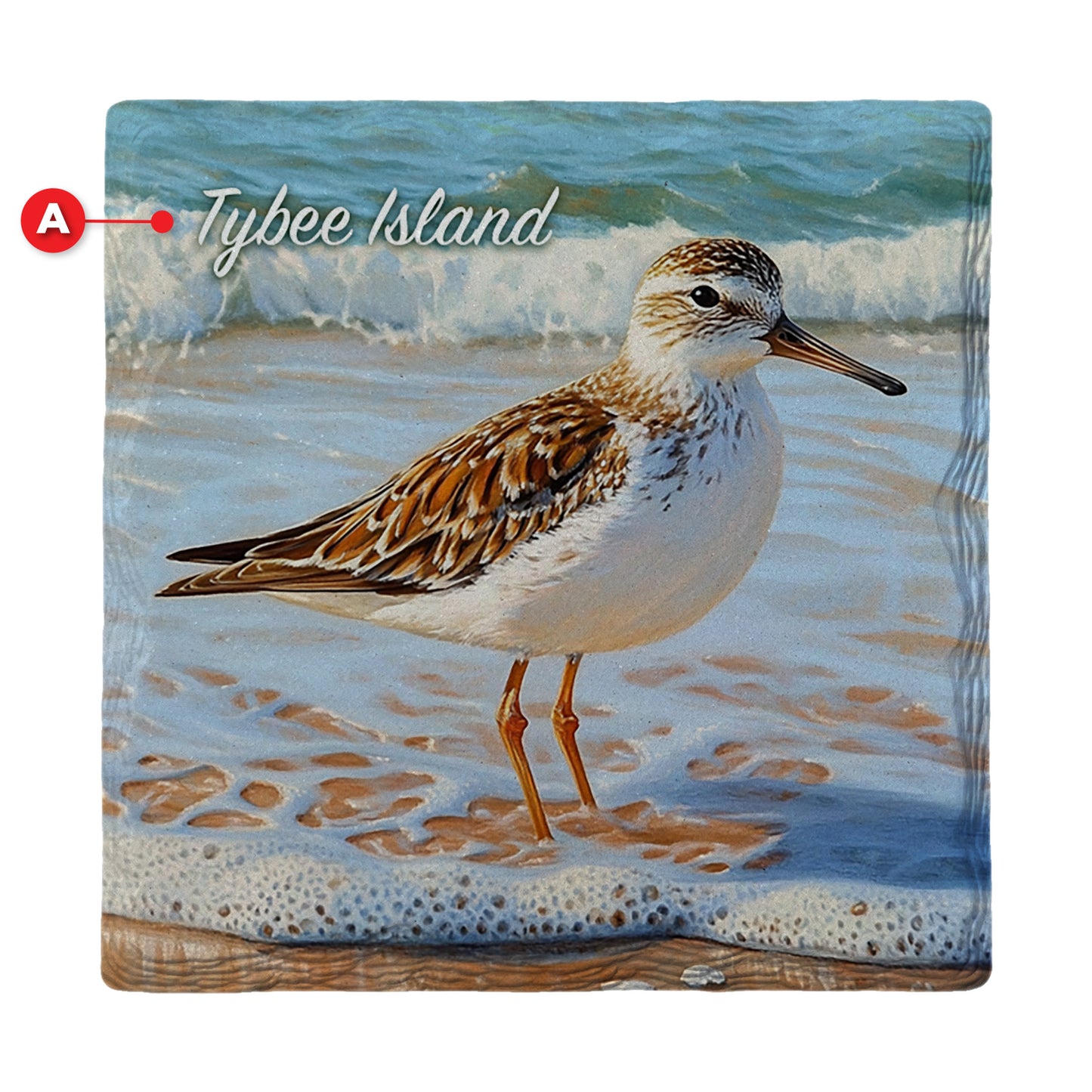 Customizable Beautiful Sandpiper | Ceramic Drink Coaster