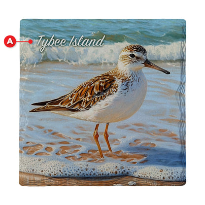 Customizable Beautiful Sandpiper | Ceramic Drink Coaster