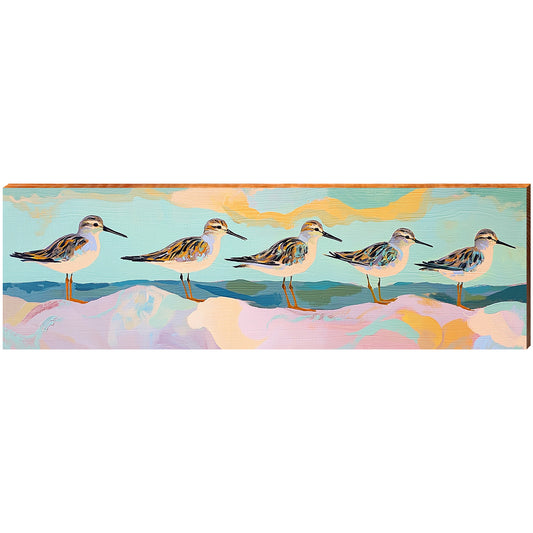 Pastel Sandpipers | Wall Art Print on Real Wood