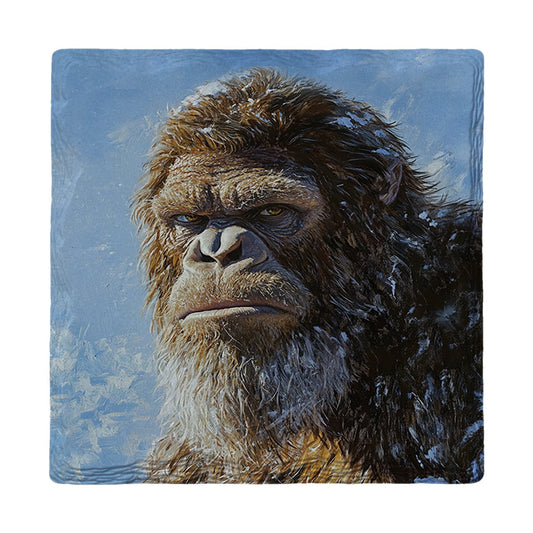Winter Sasquatch Portrait | Ceramic Drink Coaster