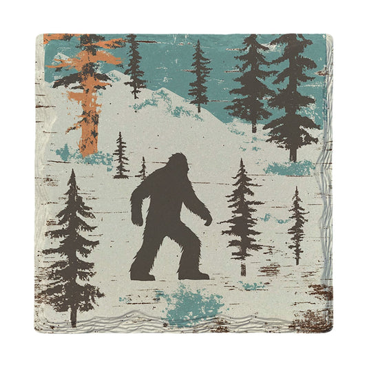 Winter Woods Bigfoot | Ceramic Drink Coaster