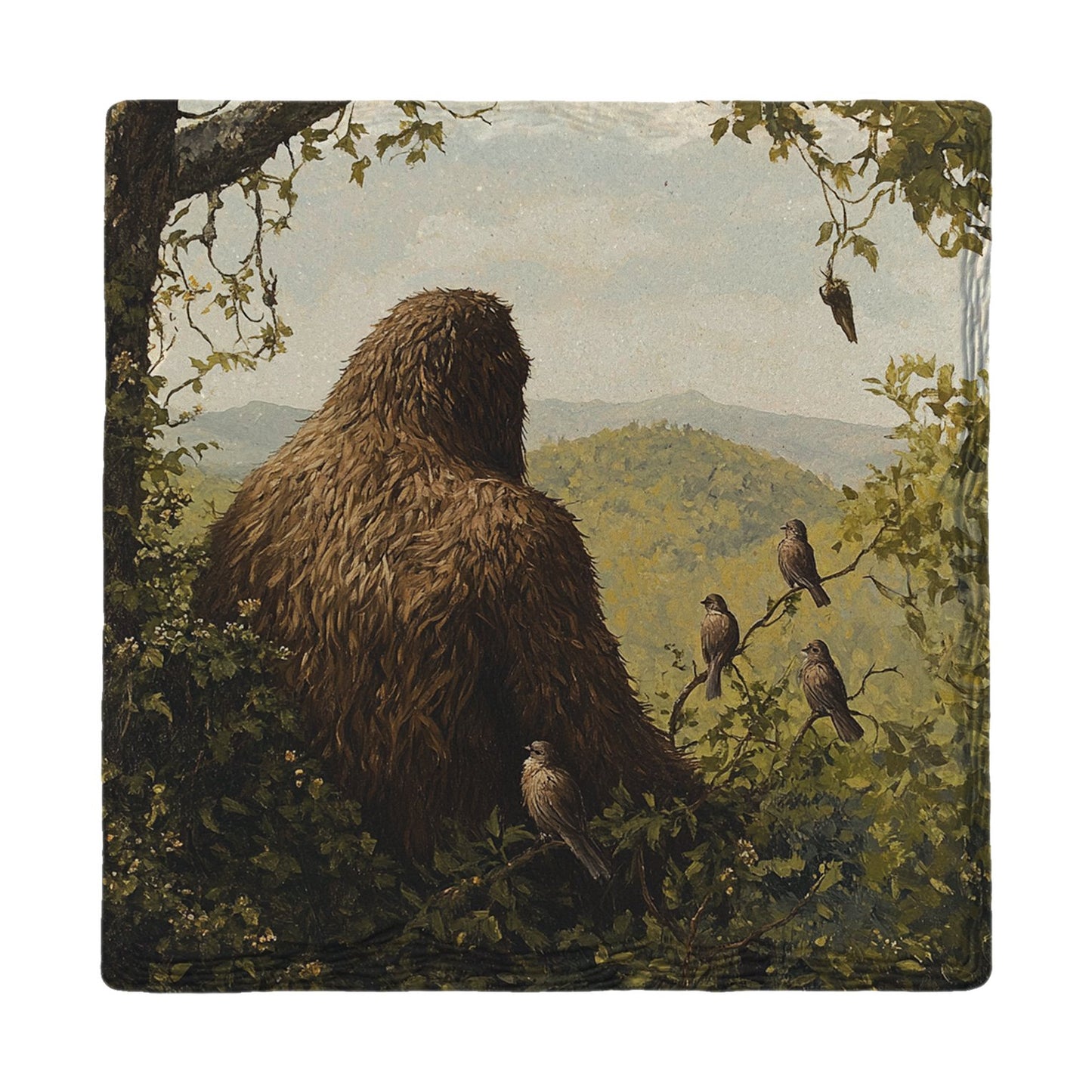 Sasquatch and Songbirds | Ceramic Drink Coaster