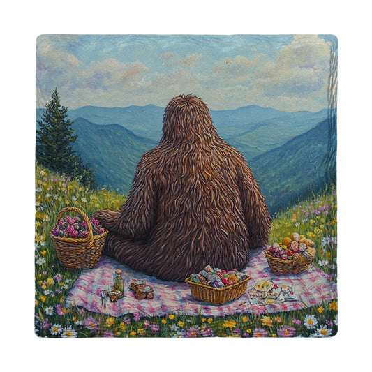 Mountaintop Picnic Sasquatch | Ceramic Drink Coaster