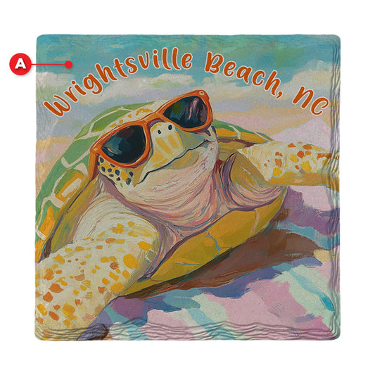 Wrightsville Beach Sea Turtle | Ceramic Drink Coaster