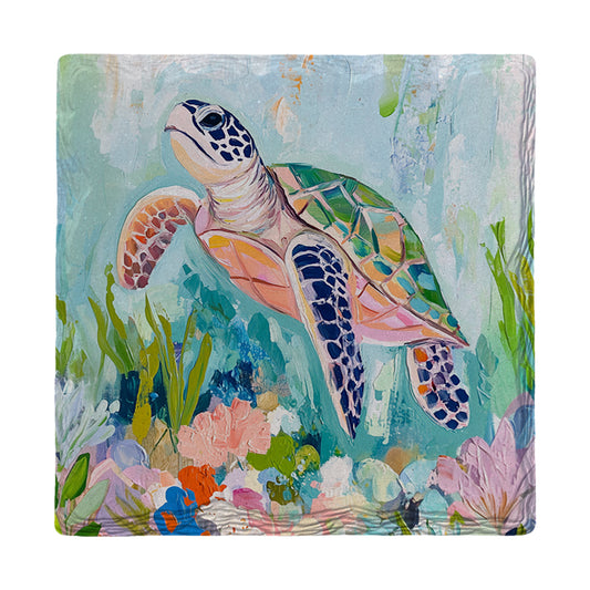 Charming Sea Turtle | Ceramic Drink Coaster
