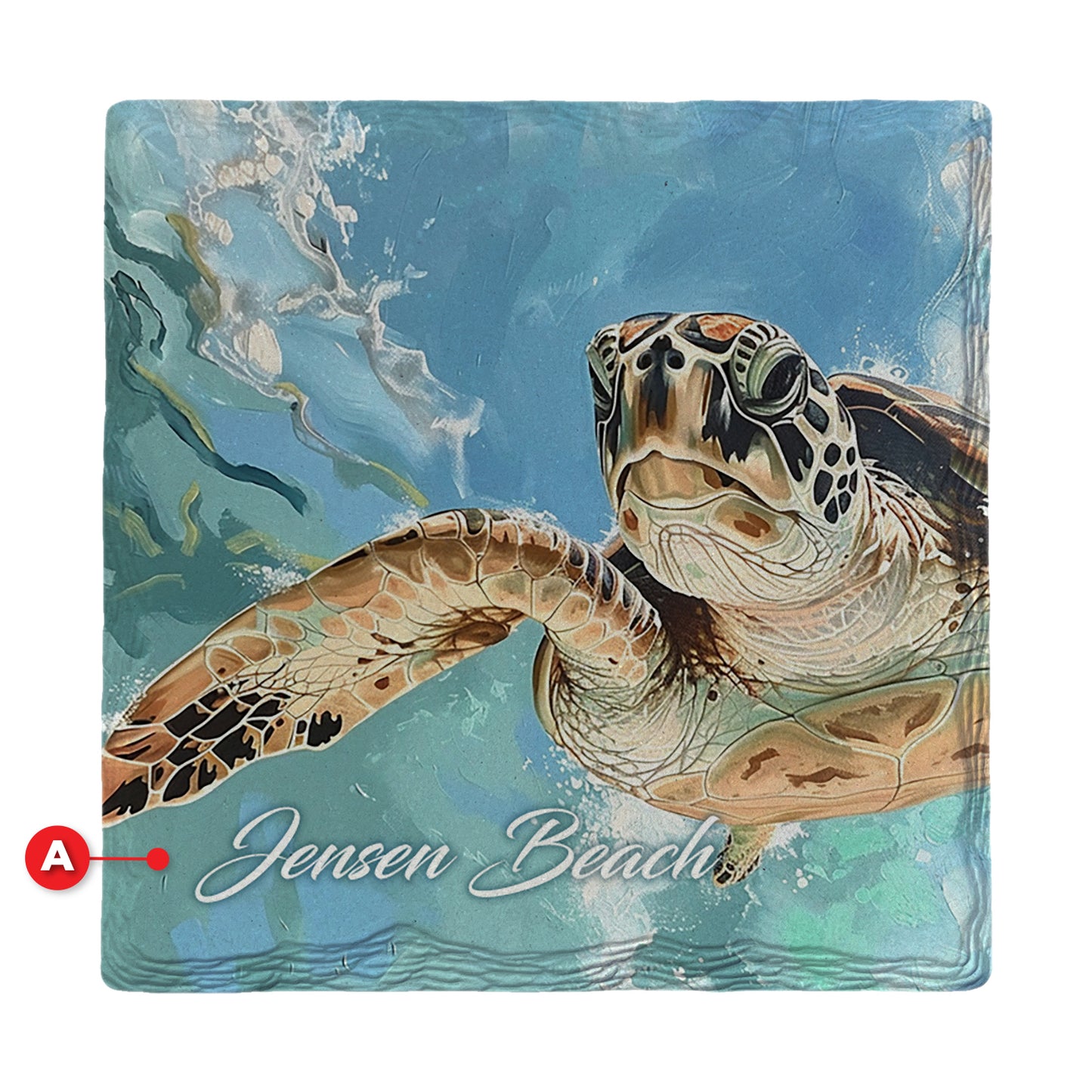 Customizable Sea Turtle Dreams | Ceramic Drink Coaster