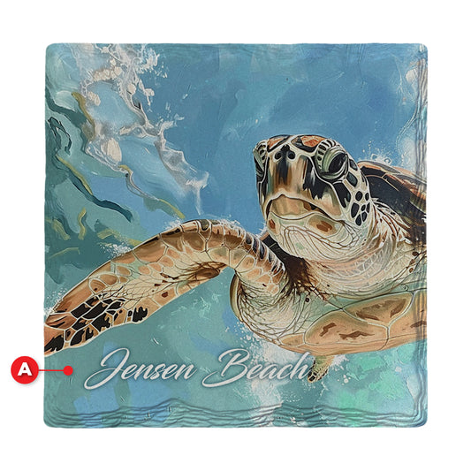 Customizable Sea Turtle Dreams | Ceramic Drink Coaster