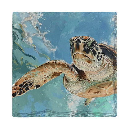 Sea Turtle Glide | Absorbent Ceramic Drink Coaster