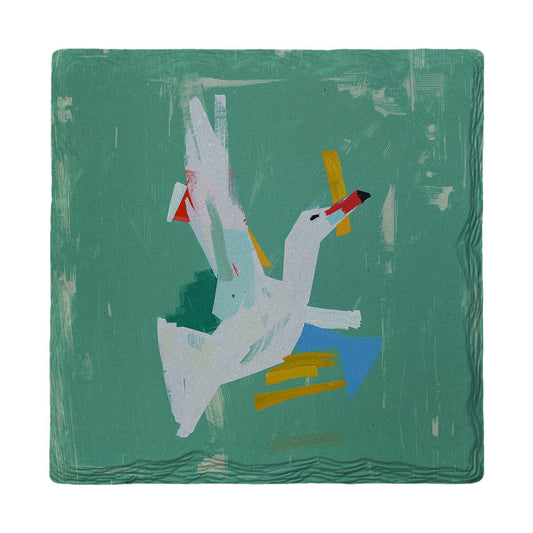 Abstract Seagull Collage | Ceramic Drink Coaster