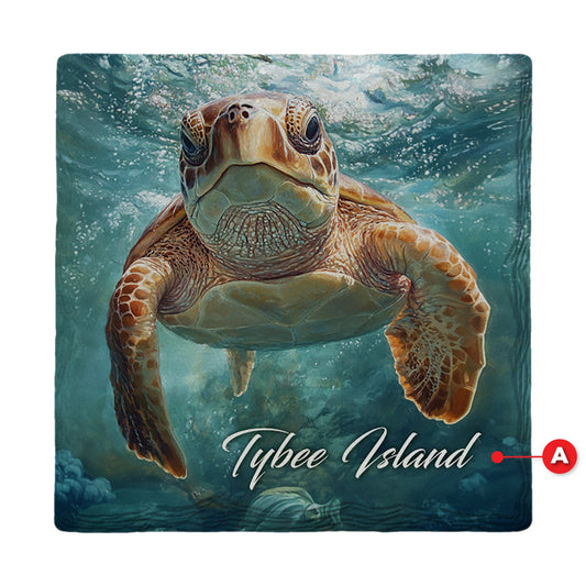 Tybee Island Sea Turtle | Ceramic Drink Coaster