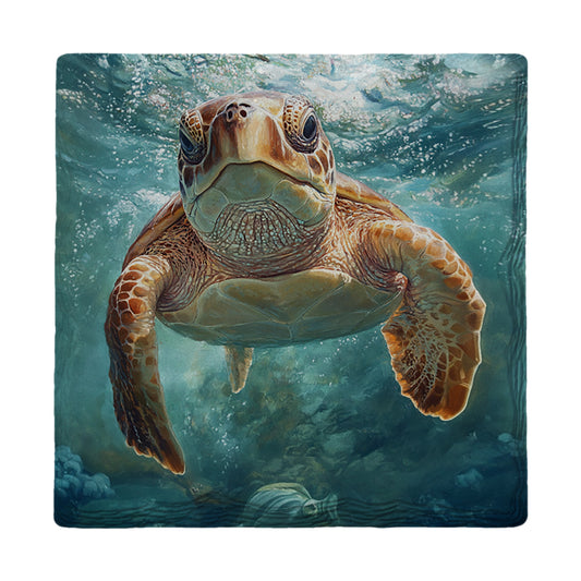 Up Close Sea Turtle | Drink Coaster