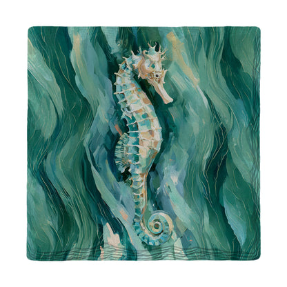 Teal Seahorse | Absorbent Ceramic Drink Coaster