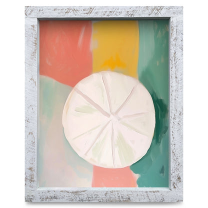 Colorful Sand Dollar | Real Wood Framed Wall Art Print